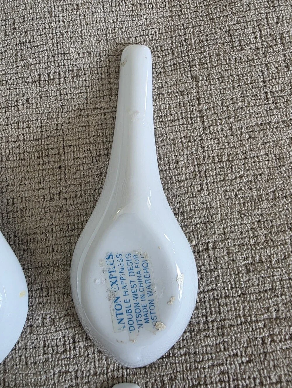 White Ceramic Asian Soup Spoons - Set of 4
